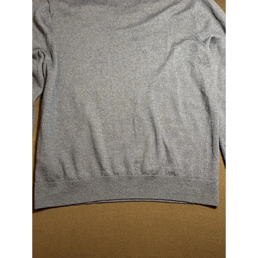 Banana Republic Mens Blue Gray 100% Merino Wool V-Neck Pullover Sweater L